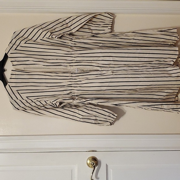 SHEIN CURVE 2XL SHORT DRESS LONG SLEEVES BEIGE WITH BLACK STRIPES - Picture 16 of 16